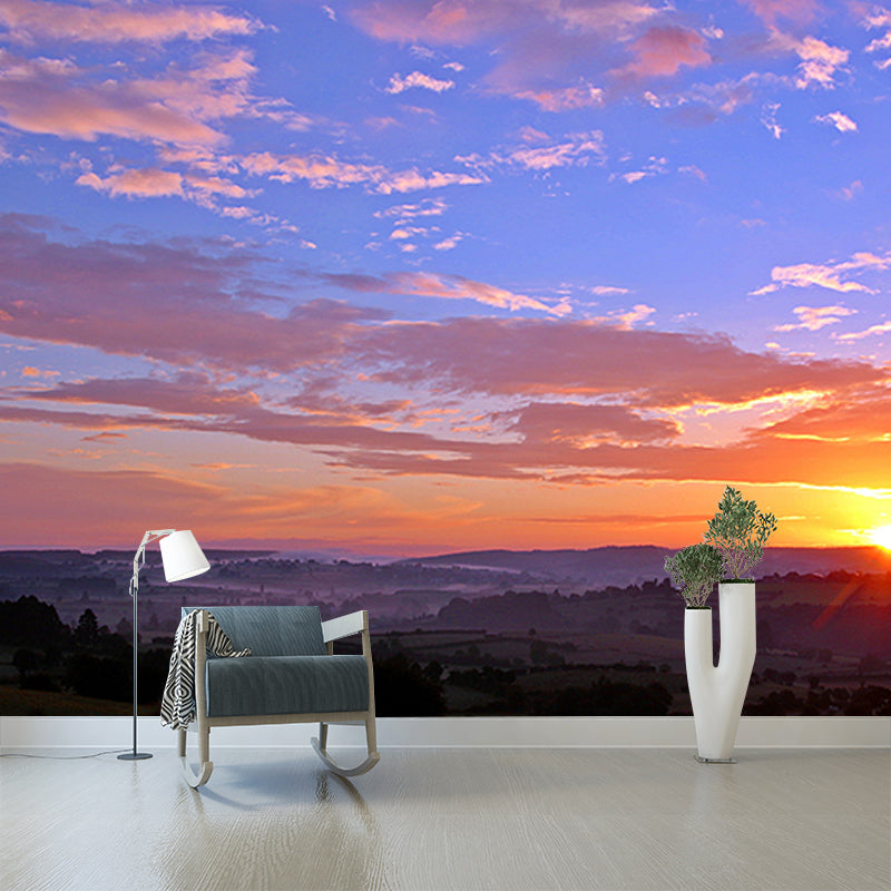 Eco-friendly Wall Mural Wallpaper Setting Sun Photography Sitting Room Wall Mural