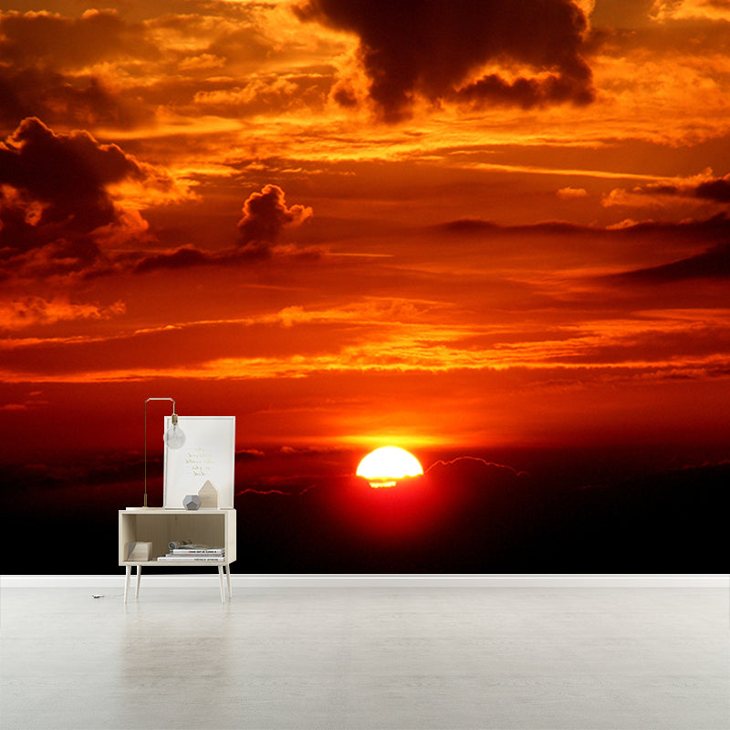 Eco-friendly Wall Mural Wallpaper Setting Sun Photography Sitting Room Wall Mural
