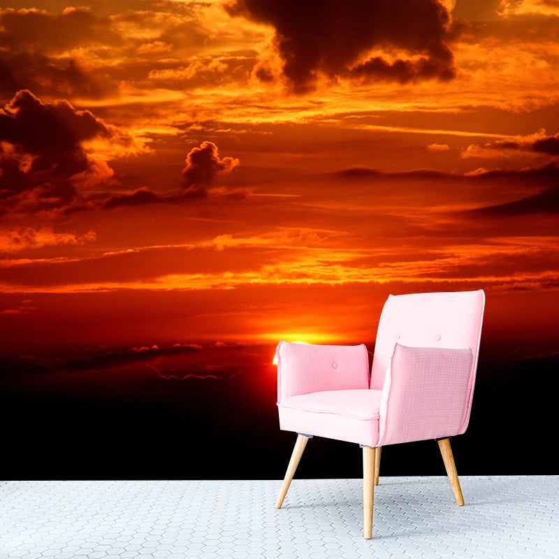 Eco-friendly Wall Mural Wallpaper Setting Sun Photography Sitting Room Wall Mural
