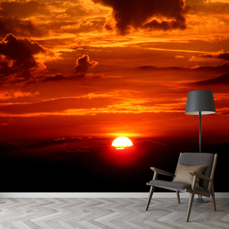 Eco-friendly Wall Mural Wallpaper Setting Sun Photography Sitting Room Wall Mural