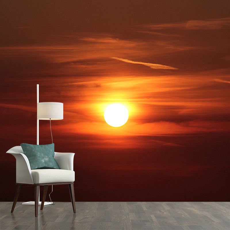 Eco-friendly Wall Mural Wallpaper Setting Sun Photography Sitting Room Wall Mural