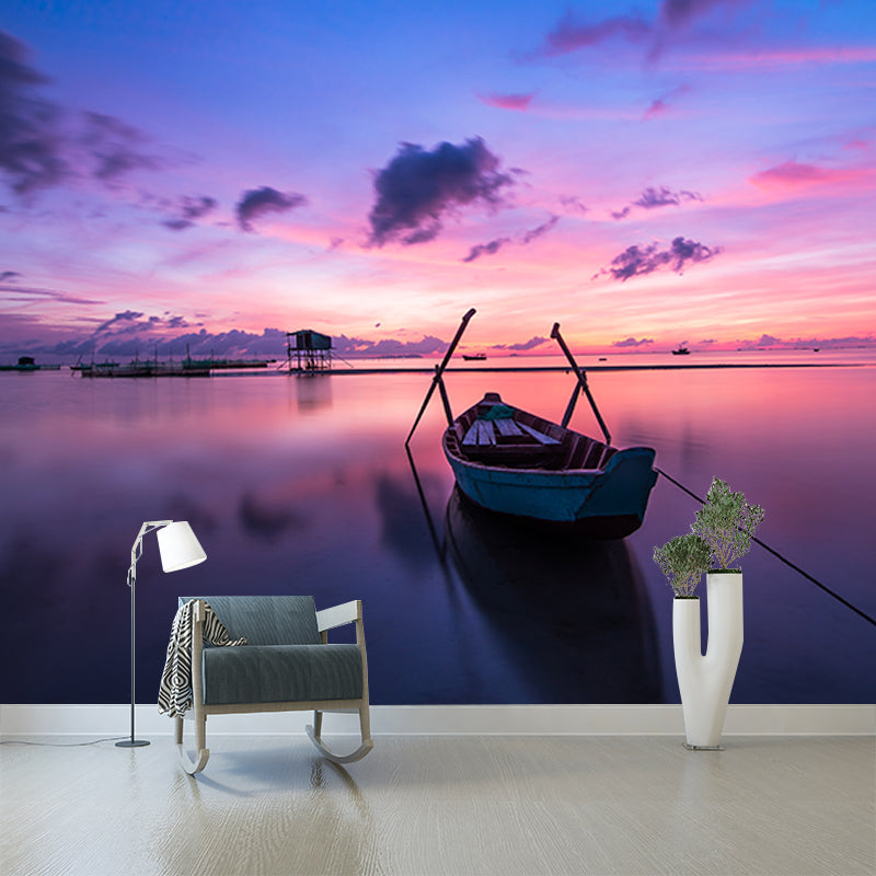 Setting Sun Mildew Resistant Wallpaper Photography Sleeping Room Wall Mural