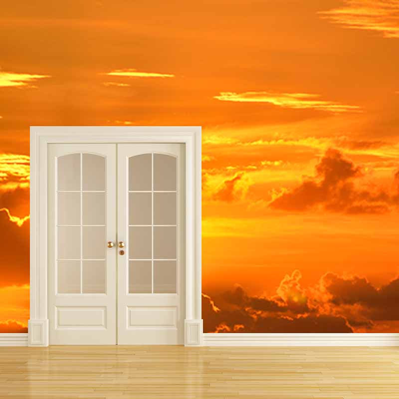 Photography Stain Resistant Mural Wallpaper Setting Sun Sleeping Room Wall Mural