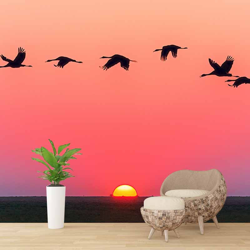 Modern Style Mural Wallpaper Setting Sun Environment Friendly Bedroom Wall Mural