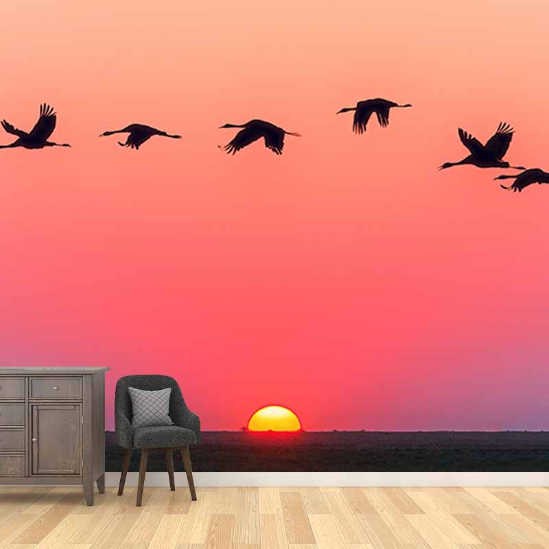Modern Style Mural Wallpaper Setting Sun Environment Friendly Bedroom Wall Mural
