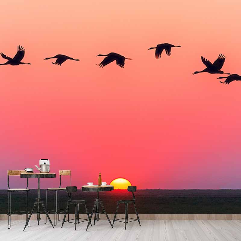 Modern Style Mural Wallpaper Setting Sun Environment Friendly Bedroom Wall Mural
