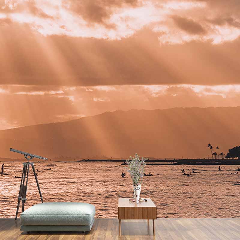 Environment Friendly Wall Mural Wallpaper Setting Sun Sitting Room Wall Mural