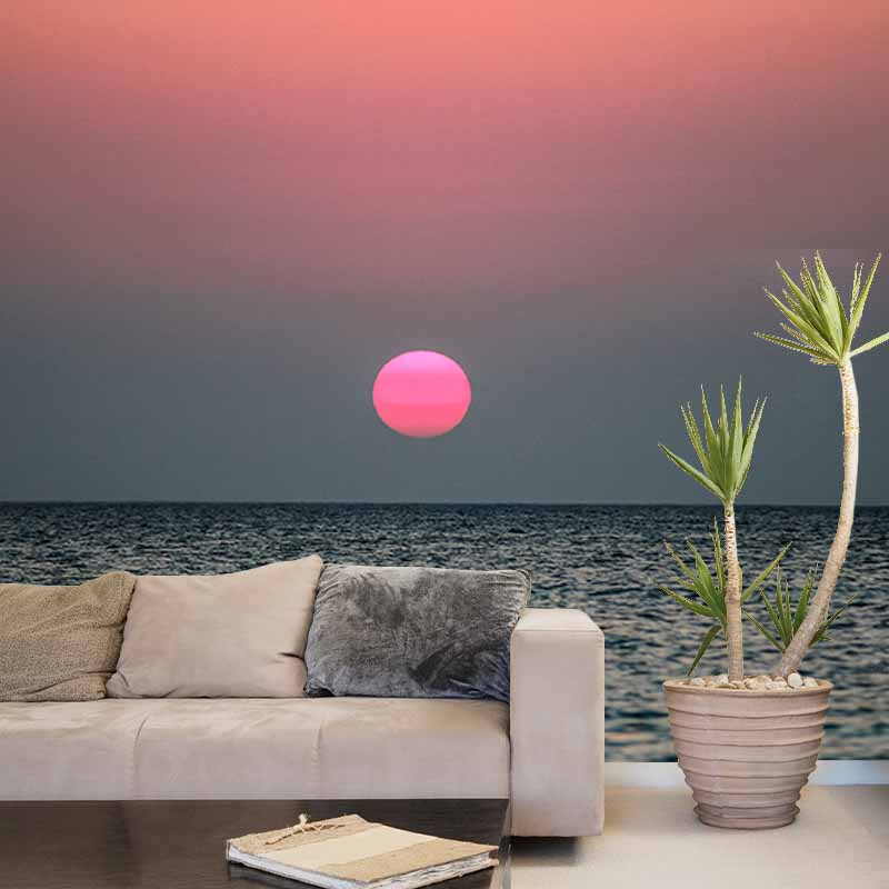 Decorative Wall Mural Wallpaper Setting Sun Sitting Room Wall Mural