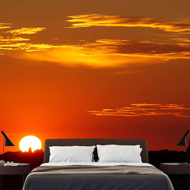 Decorative Wall Mural Wallpaper Setting Sun Sitting Room Wall Mural