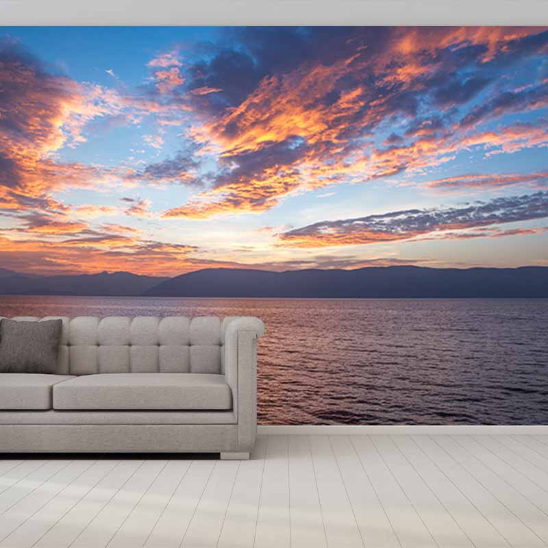 Decorative Wall Mural Wallpaper Setting Sun Sitting Room Wall Mural