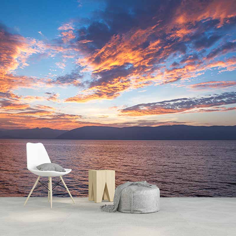 Decorative Wall Mural Wallpaper Setting Sun Sitting Room Wall Mural