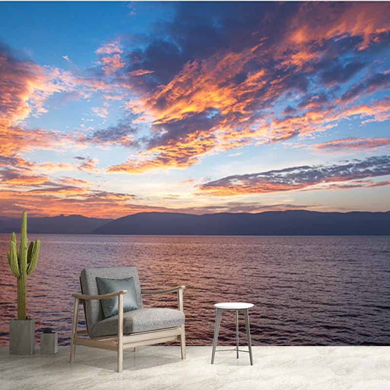 Decorative Wall Mural Wallpaper Setting Sun Sitting Room Wall Mural