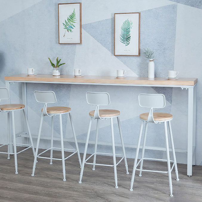 Rectangle Bar Table Contemporary Wood Bar Table with Trestle Base