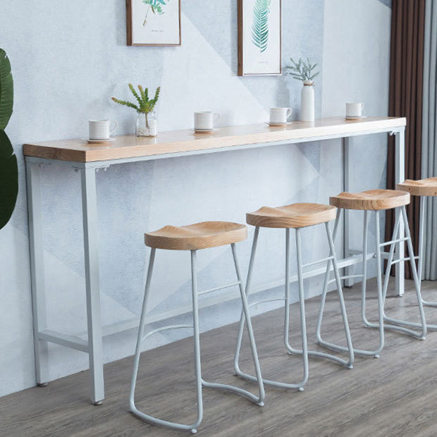 Rectangle Bar Table Contemporary Wood Bar Table with Trestle Base