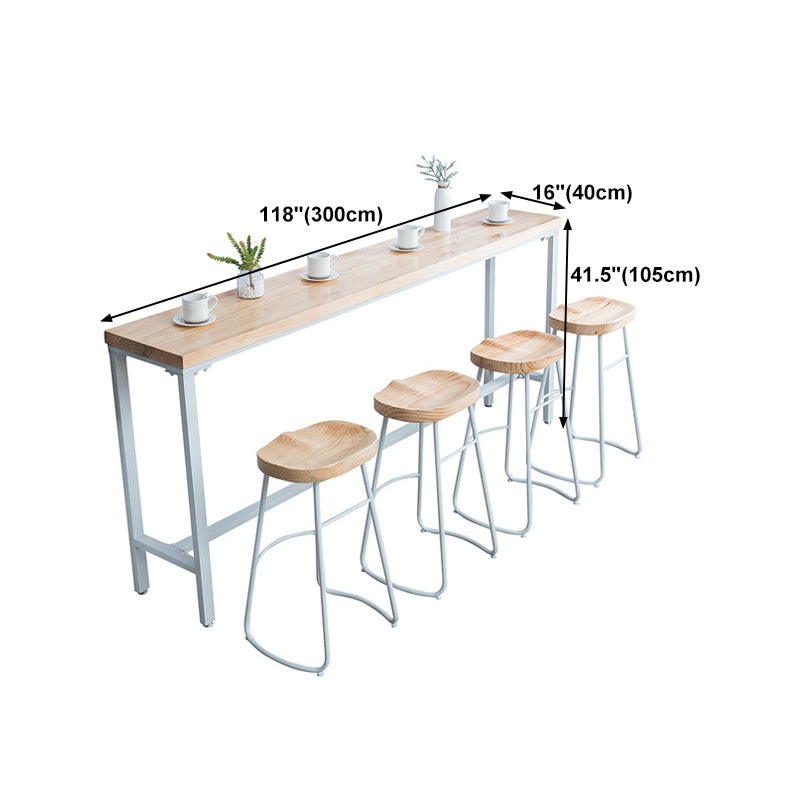 Rectangle Bar Table Contemporary Wood Bar Table with Trestle Base