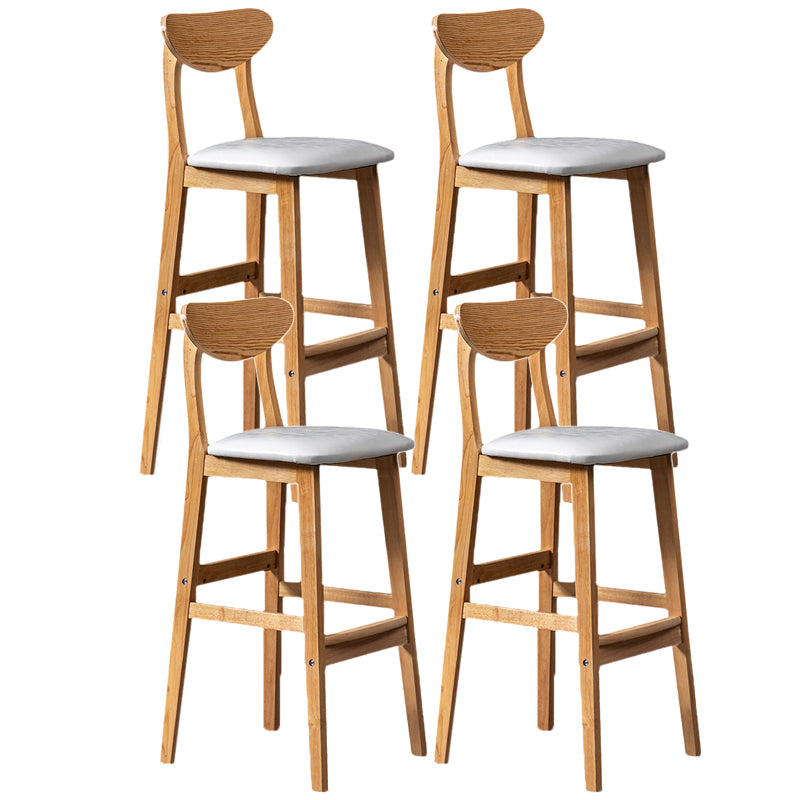 Rubberwood Coffee Shop Scandinavian Stool Matte Finish Upholstered Bar Stools