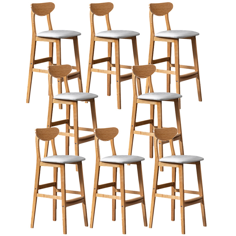 Rubberwood Coffee Shop Scandinavian Stool Matte Finish Upholstered Bar Stools