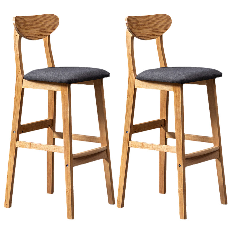 Rubberwood Coffee Shop Scandinavian Stool Matte Finish Upholstered Bar Stools
