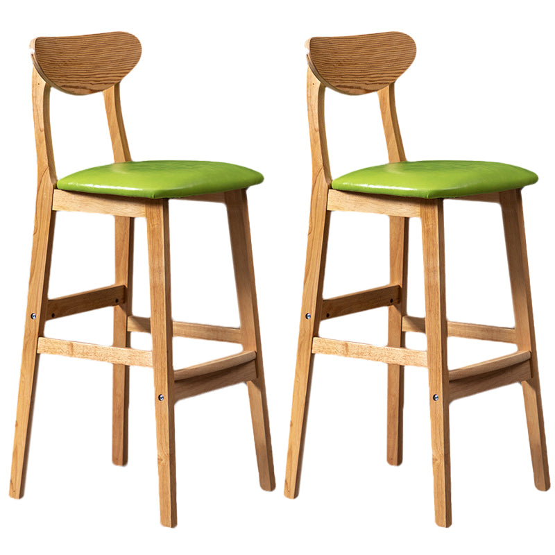 Rubberwood Coffee Shop Scandinavian Stool Matte Finish Upholstered Bar Stools