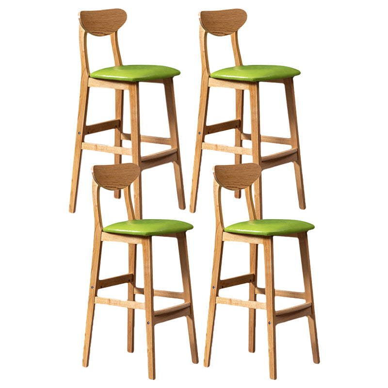 Rubberwood Coffee Shop Scandinavian Stool Matte Finish Upholstered Bar Stools