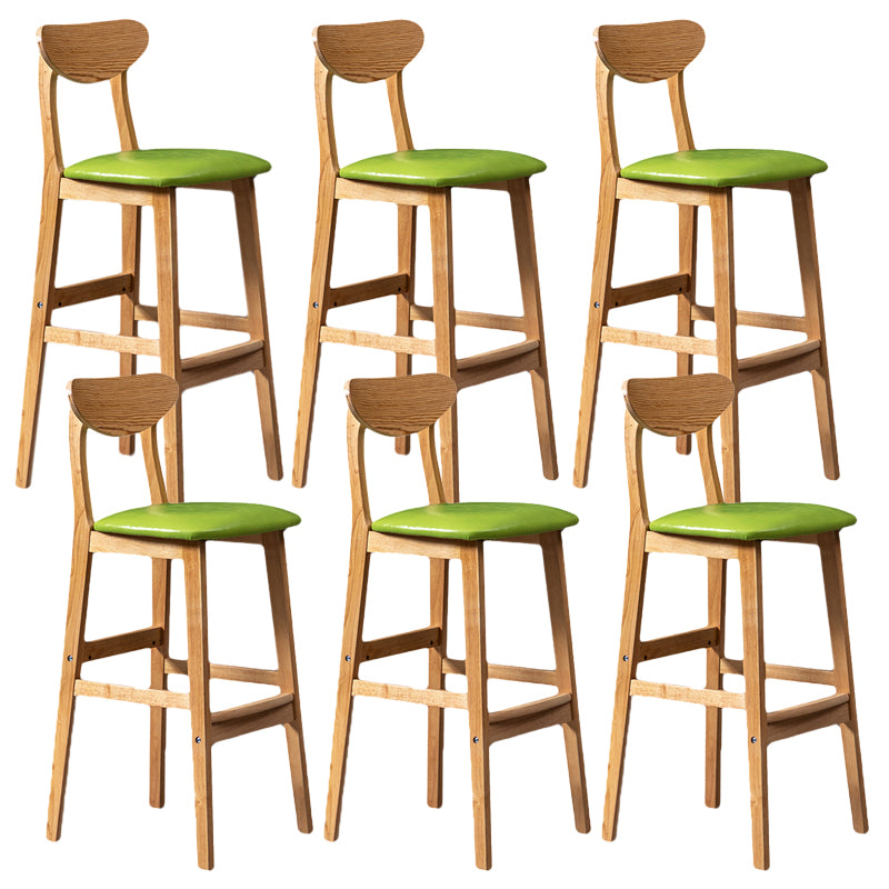 Rubberwood Coffee Shop Scandinavian Stool Matte Finish Upholstered Bar Stools