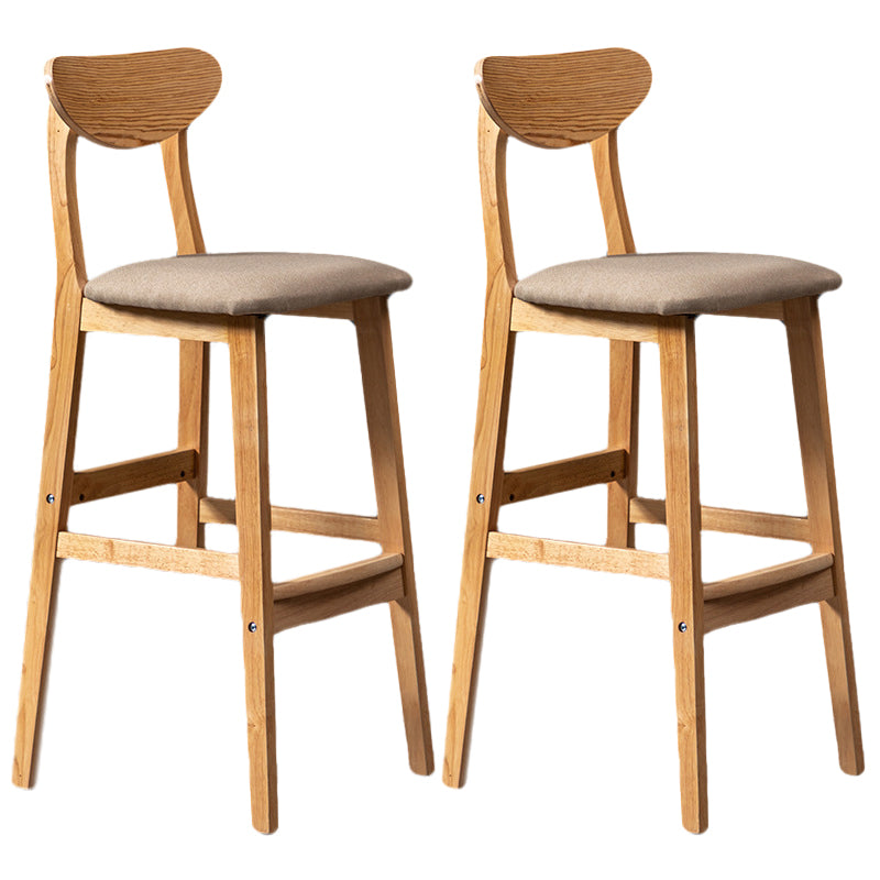 Rubberwood Coffee Shop Scandinavian Stool Matte Finish Upholstered Bar Stools