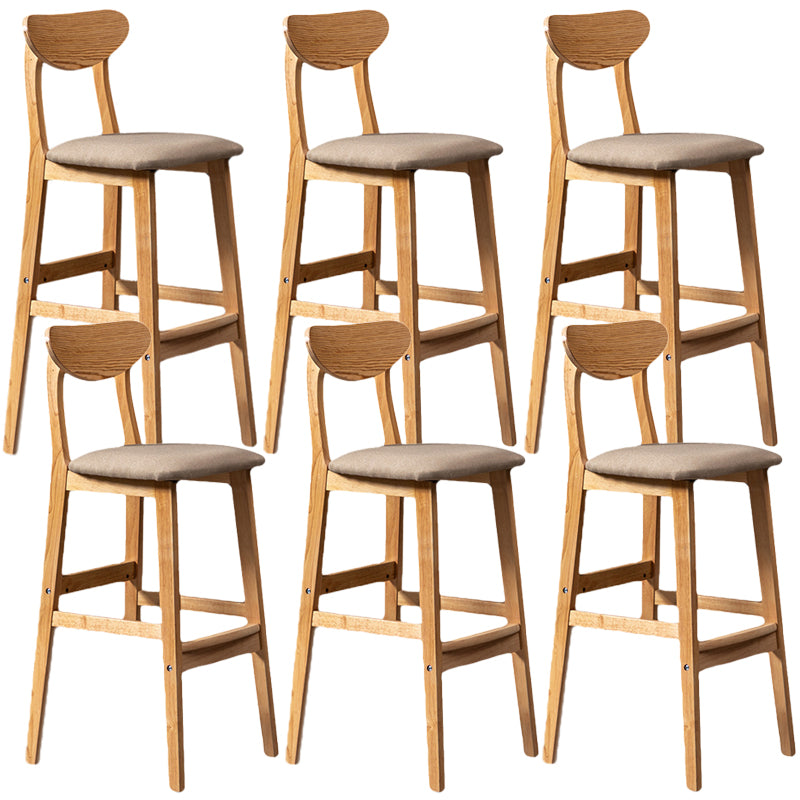 Rubberwood Coffee Shop Scandinavian Stool Matte Finish Upholstered Bar Stools
