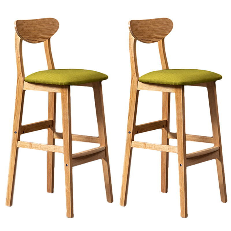 Rubberwood Coffee Shop Scandinavian Stool Matte Finish Upholstered Bar Stools
