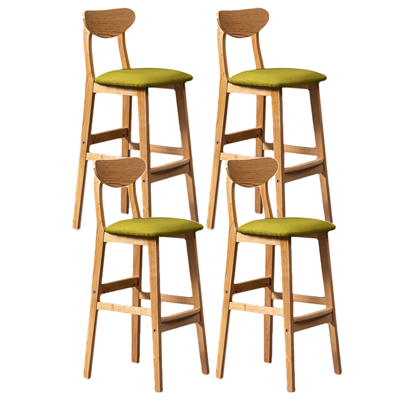Rubberwood Coffee Shop Scandinavian Stool Matte Finish Upholstered Bar Stools