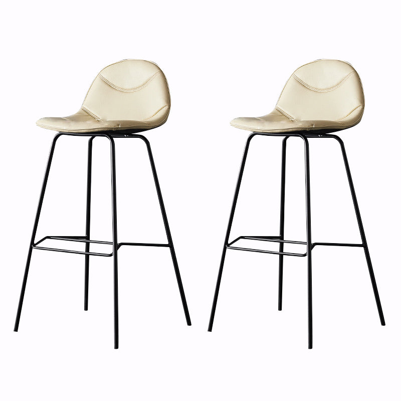 Living Room Matte Finish Leather Stool Scandinavian Footrest Barstool