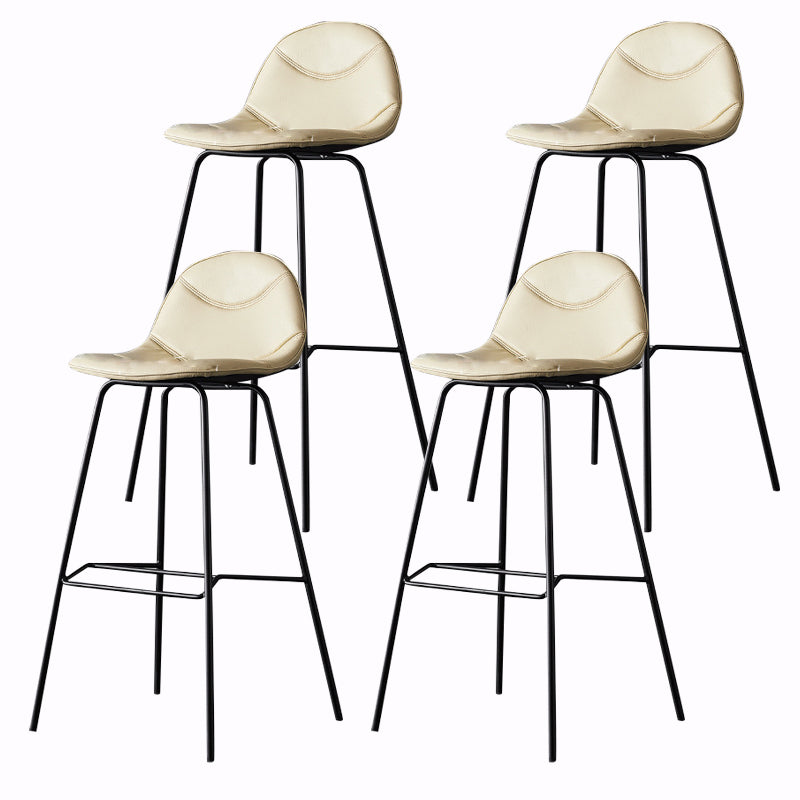 Living Room Matte Finish Leather Stool Scandinavian Footrest Barstool
