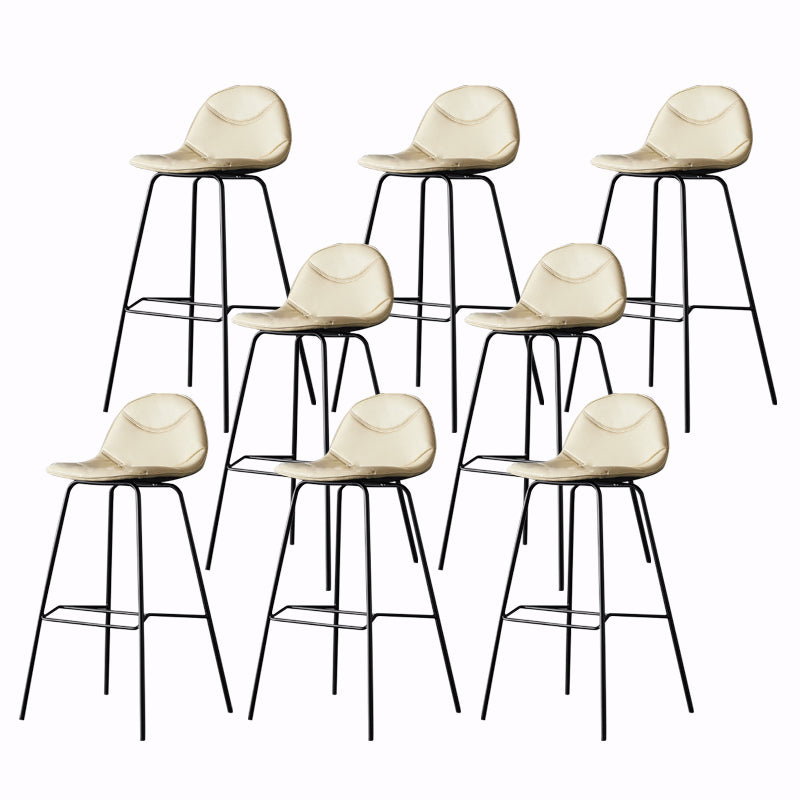 Living Room Matte Finish Leather Stool Scandinavian Footrest Barstool