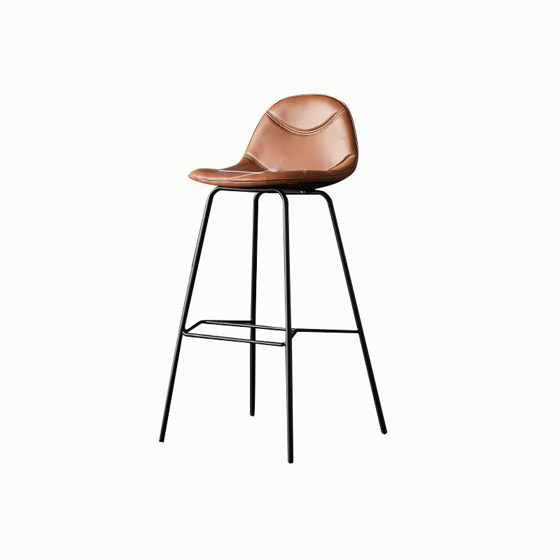 Living Room Matte Finish Leather Stool Scandinavian Footrest Barstool