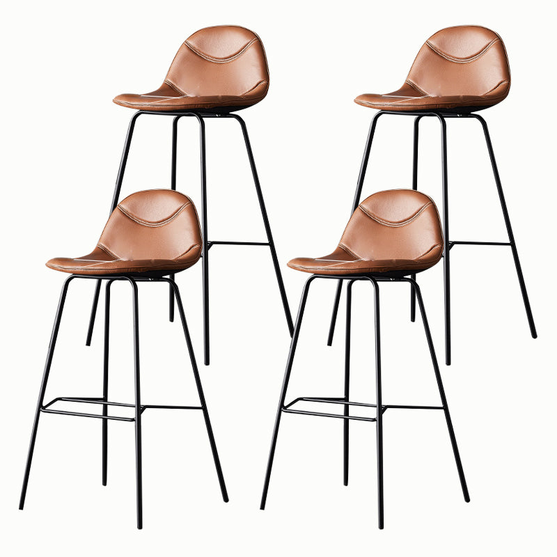 Living Room Matte Finish Leather Stool Scandinavian Footrest Barstool