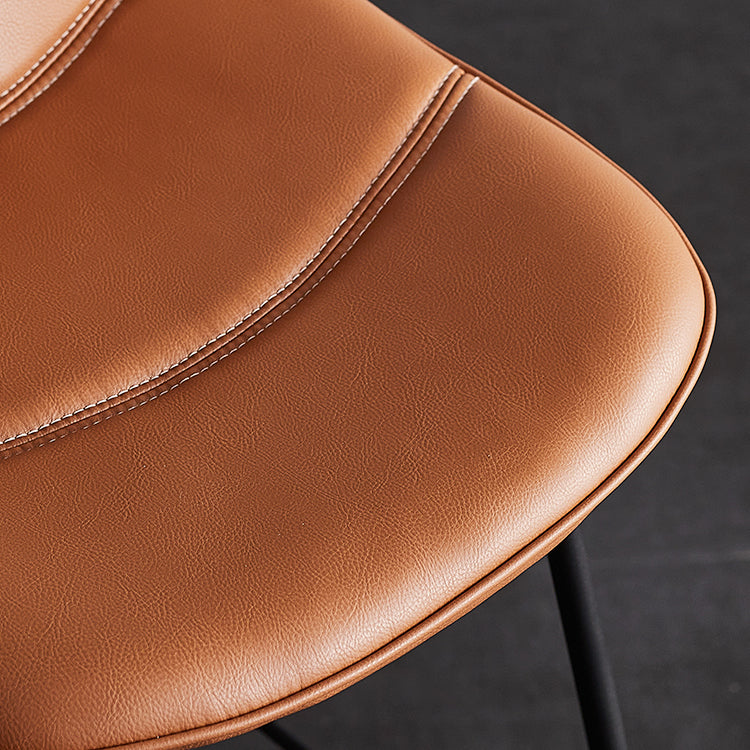 Living Room Matte Finish Leather Stool Scandinavian Footrest Barstool