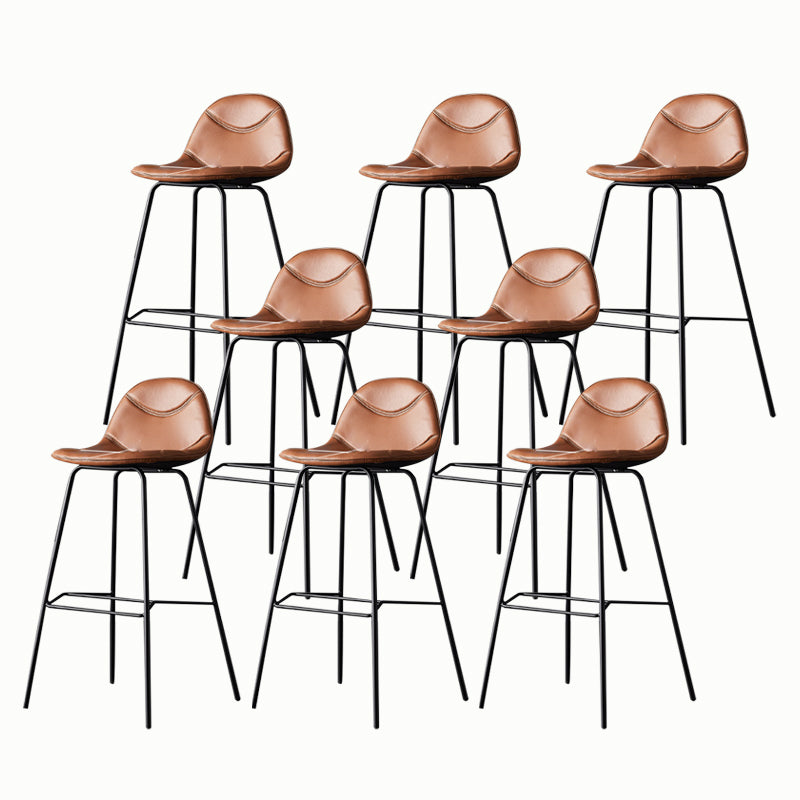 Living Room Matte Finish Leather Stool Scandinavian Footrest Barstool