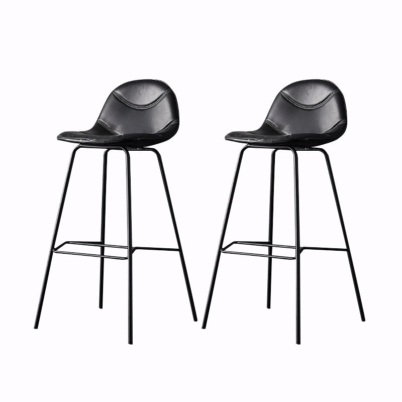 Living Room Matte Finish Leather Stool Scandinavian Footrest Barstool