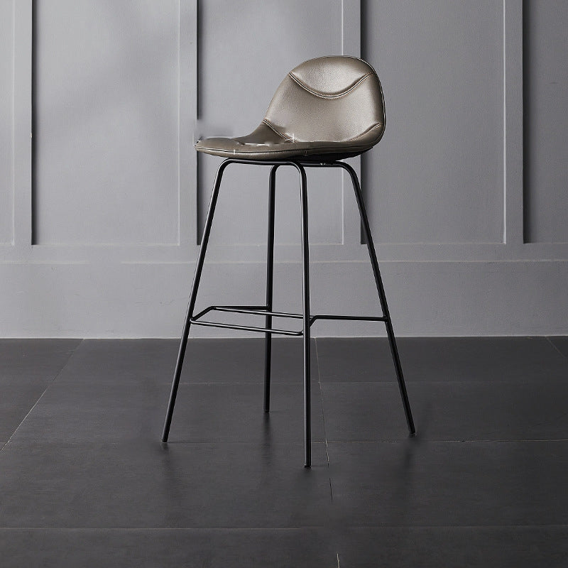 Living Room Matte Finish Leather Stool Scandinavian Footrest Barstool