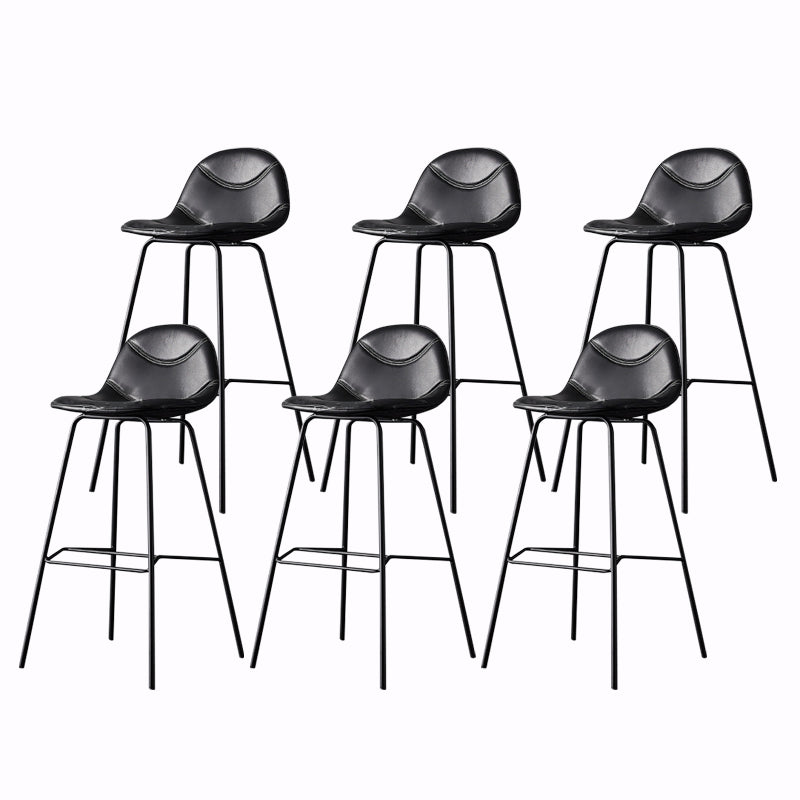 Living Room Matte Finish Leather Stool Scandinavian Footrest Barstool