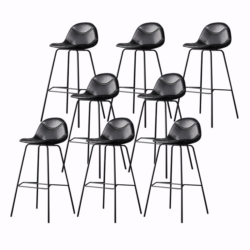 Living Room Matte Finish Leather Stool Scandinavian Footrest Barstool