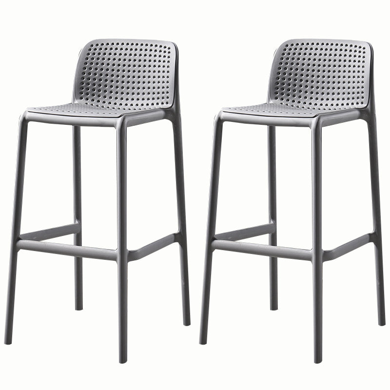 Stackable Low Back Modern Barstool Matte Finish Plastic Home Stool