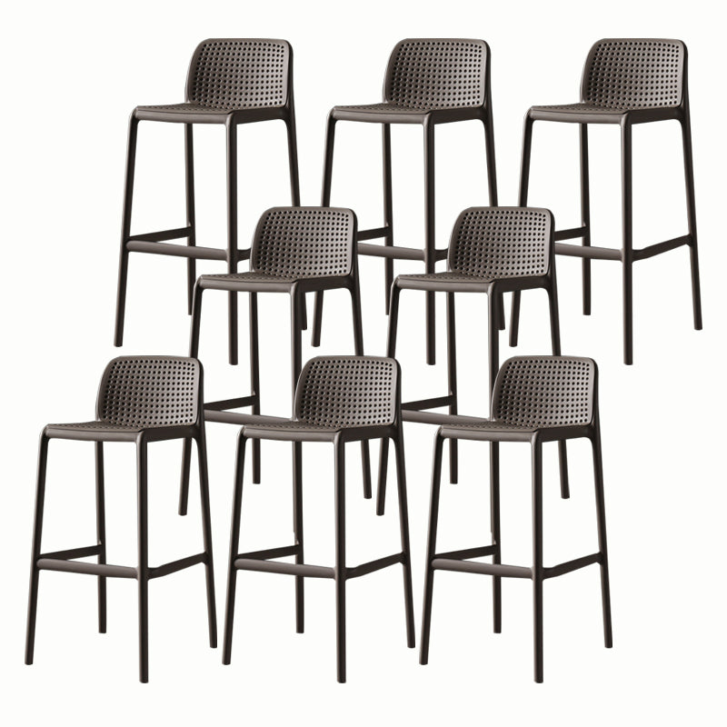 Stackable Low Back Modern Barstool Matte Finish Plastic Home Stool