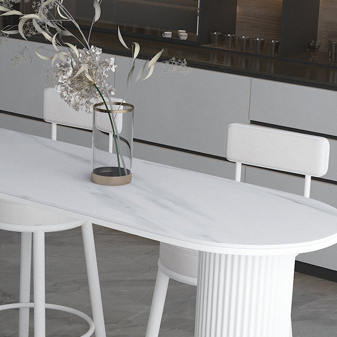 Modern Armless Backrest Counter Stool Iron Dining Room Bar Stool with Leather Cushion