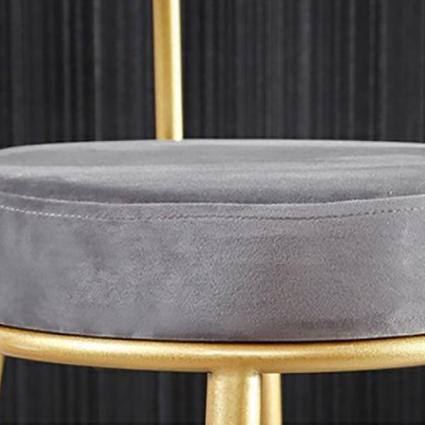 Glam Armless Backrest Counter Stool Iron Cushion Bar Stool with and Pedal