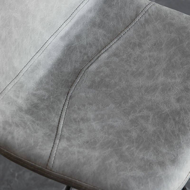 Contemporary Reception Adjustable Height Stool Matte Finish Leather Barstool