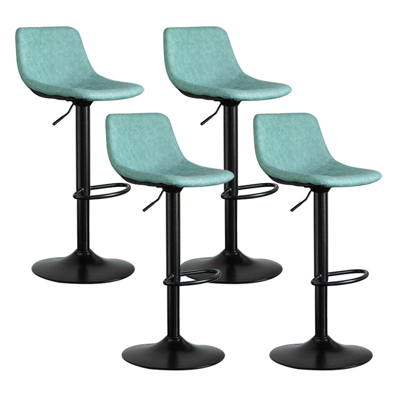 Contemporary Reception Adjustable Height Stool Matte Finish Leather Barstool