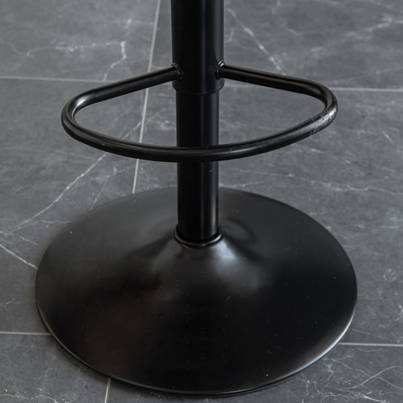 Contemporary Reception Adjustable Height Stool Matte Finish Leather Barstool