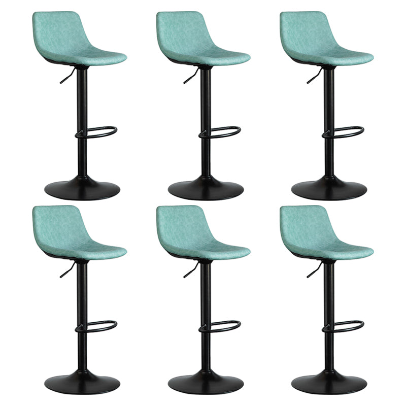 Contemporary Reception Adjustable Height Stool Matte Finish Leather Barstool
