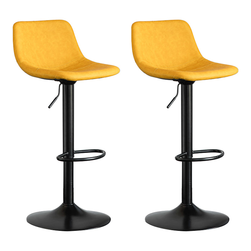 Contemporary Reception Adjustable Height Stool Matte Finish Leather Barstool
