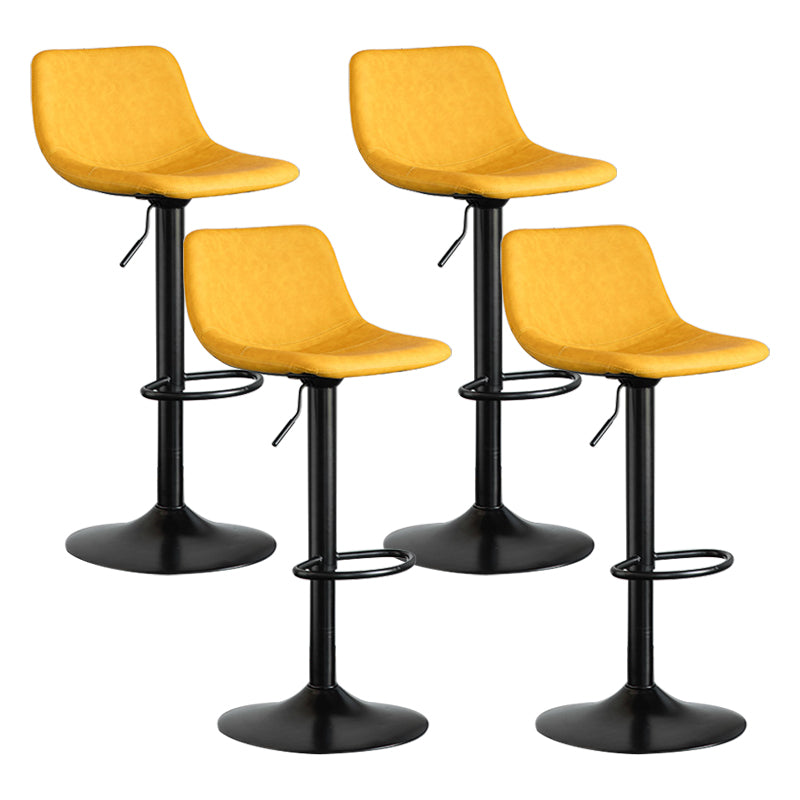Contemporary Reception Adjustable Height Stool Matte Finish Leather Barstool